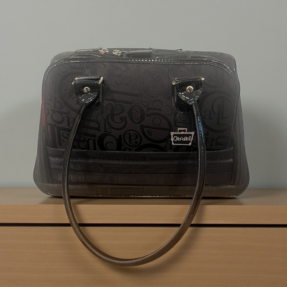 *SOLD* Caboodles Quilted Fabric Black Travel Makeup Toiletry Bag